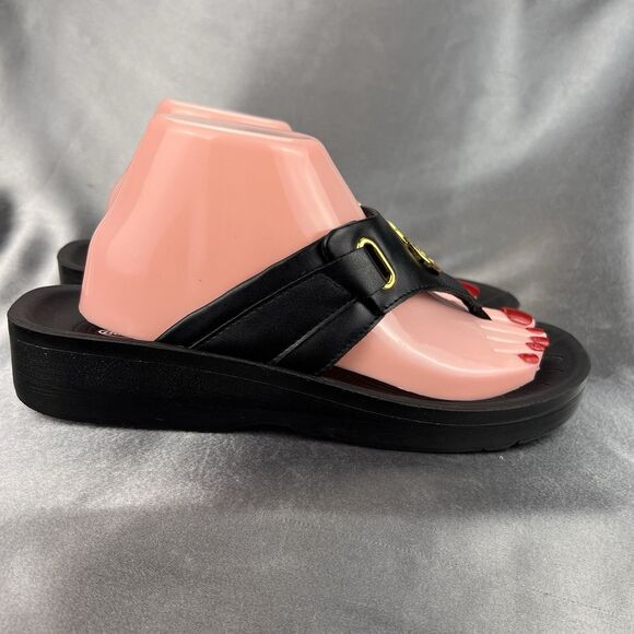 Aerothotic Sandals Womens 9.5 /40 Arch Support Flip Flop Gold Medallion Summer - Picture 3 of 17